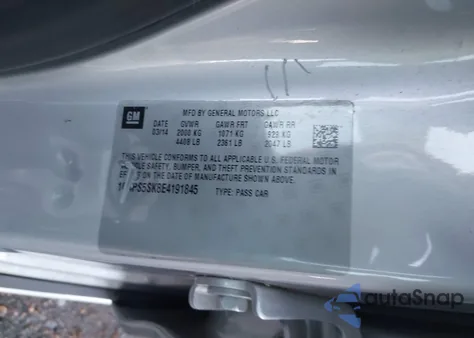 2014 Buick Verano Leather Group from USA, damaged, VIN 1G4PS5SK8E4191845